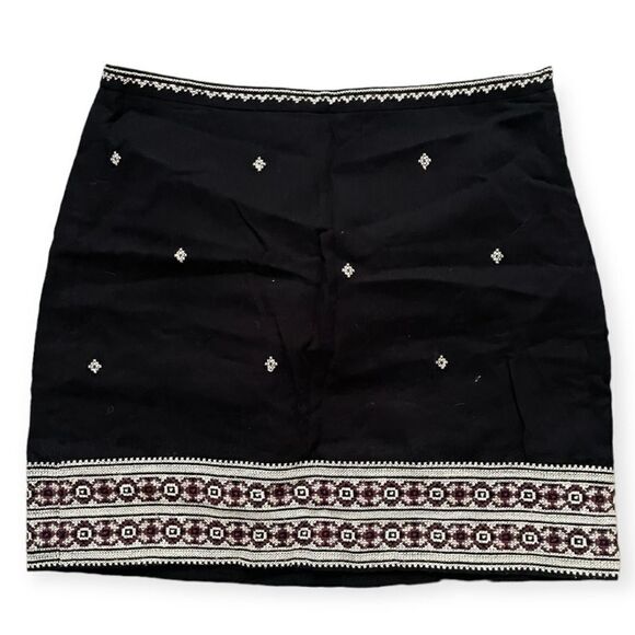 Madewell Black Embroidered Mini Skirt Size 2 000130 - Picture 2 of 3